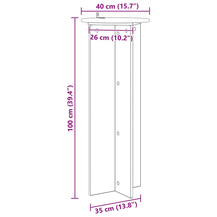 Suport pentru plante 2 pcs Stejar fumuriu Ø40 x 100 cm - WALTI WALTI