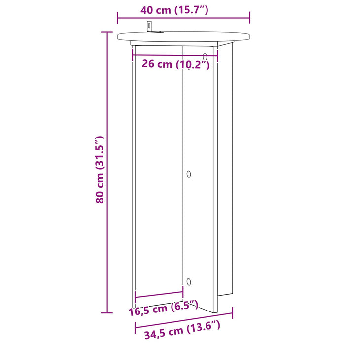 Suport pentru plante 2 pcs Alb Ø40 x 80 cm Lemn prelucrat - WALTI WALTI
