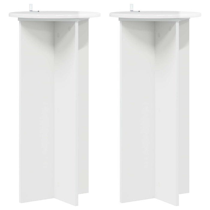 Suport pentru plante 2 pcs Alb foarte lucios 40 x 40 x 80 cm - WALTI WALTI
