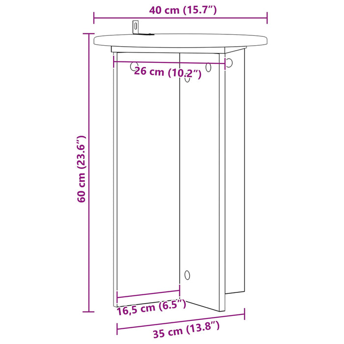 Suport pentru plante 2 pcs Stejar Sonoma Ø40 x 60 cm - WALTI WALTI