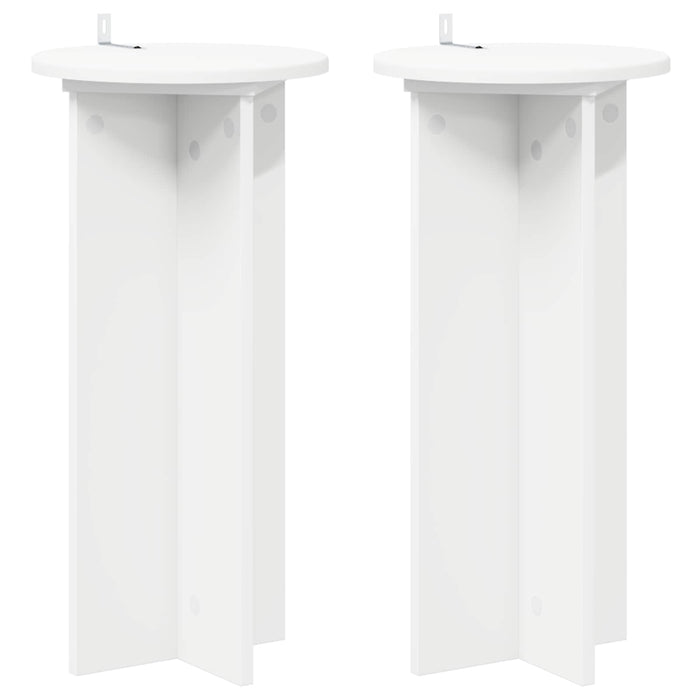 Suport pentru plante 2 pcs Alb Ø29,5 x 60 cm Lemn prelucrat - WALTI WALTI