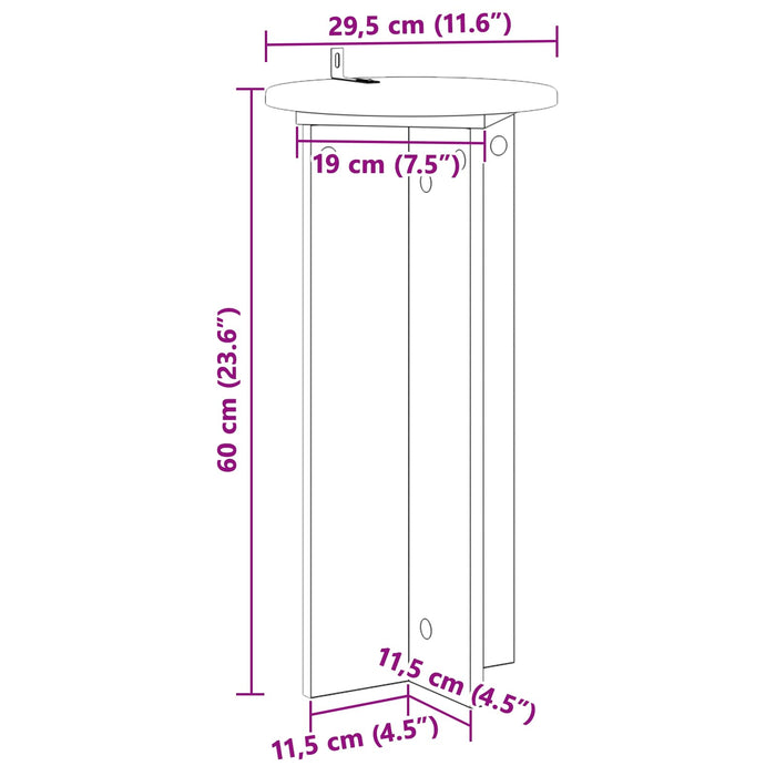 Suport pentru plante 2 pcs Alb Ø29,5 x 60 cm Lemn prelucrat - WALTI WALTI