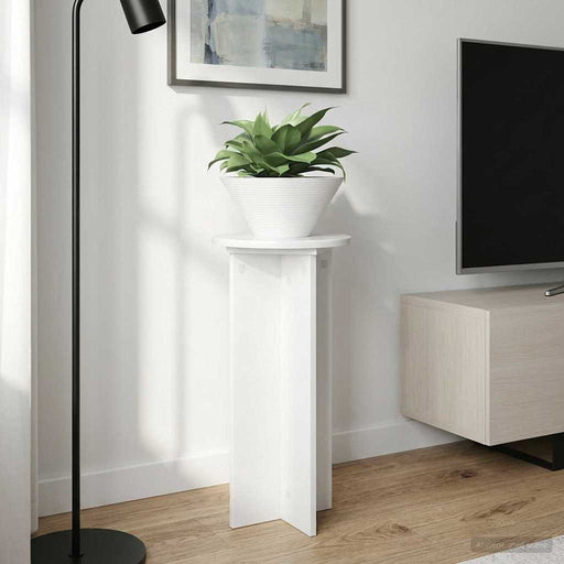 Suport pentru plante 2 pcs Alb foarte lucios Lemn prelucrat - WALTI WALTI