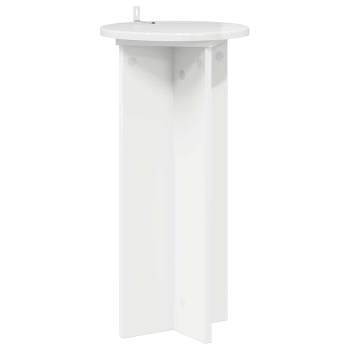 Suport pentru plante 2 pcs Alb foarte lucios Lemn prelucrat - WALTI WALTI