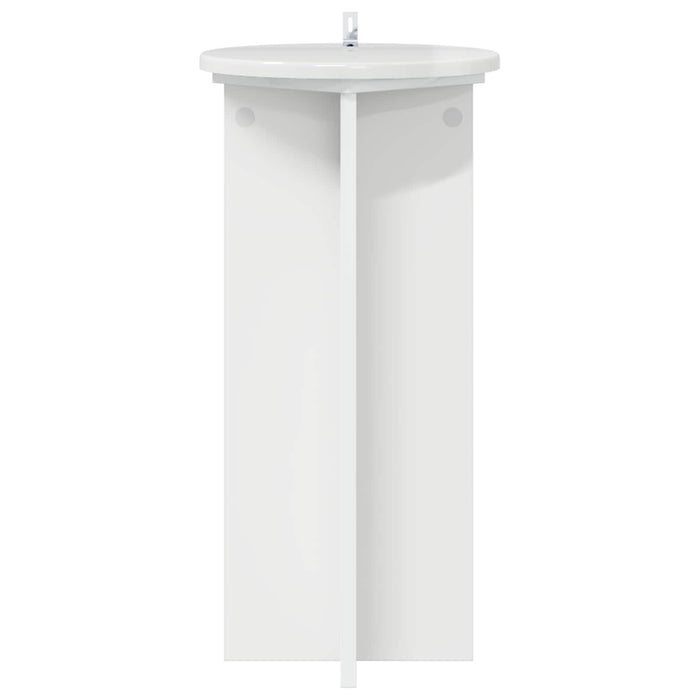 Suport pentru plante 2 pcs Alb foarte lucios Lemn prelucrat - WALTI WALTI