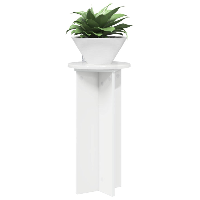 Suport pentru plante 2 pcs Alb foarte lucios Lemn prelucrat - WALTI WALTI