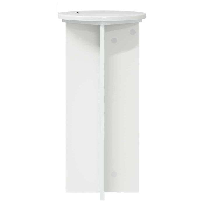 Suport pentru plante 2 pcs Alb foarte lucios Lemn prelucrat - WALTI WALTI