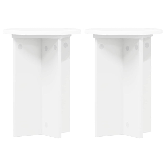 Suport pentru plante 2 pcs Alb Ø29,5 x 40 cm Lemn prelucrat - WALTI WALTI