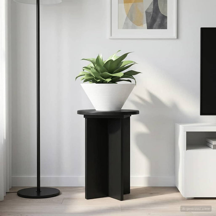 Suport pentru plante 2 pcs Negru Ø29,5 x 40 cm Lemn prelucrat - WALTI WALTI