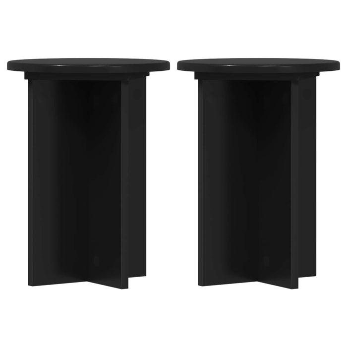 Suport pentru plante 2 pcs Negru Ø29,5 x 40 cm Lemn prelucrat - WALTI WALTI