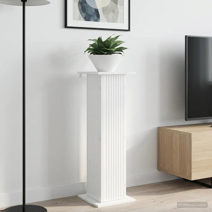 Suport pentru plante 2 pcs Alb foarte lucios Lemn prelucrat - WALTI WALTI