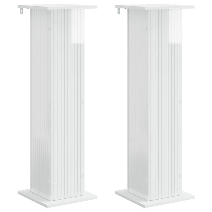 Suport pentru plante 2 pcs Alb foarte lucios Lemn prelucrat - WALTI WALTI