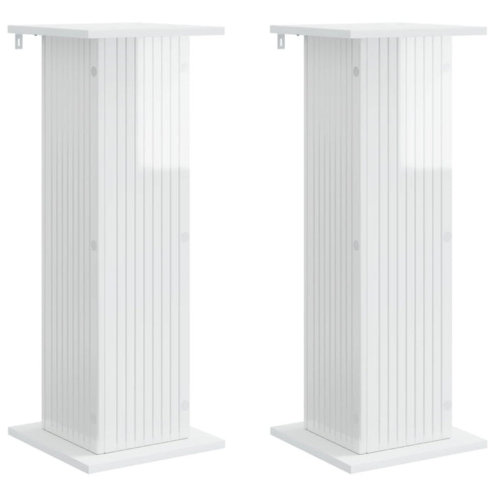 Suport pentru plante 2 pcs Alb foarte lucios Lemn prelucrat - WALTI WALTI