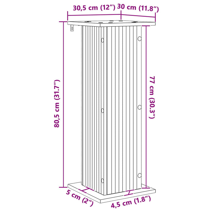 Suport pentru plante 2 pcs Sonoma gri 30,5 x 30 x 80,5 cm - WALTI WALTI