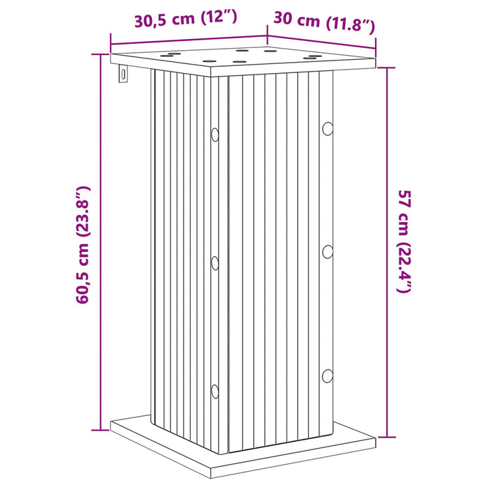 Suport pentru plante Alb foarte lucios 30,5 x 30 x 60,5 cm - WALTI WALTI
