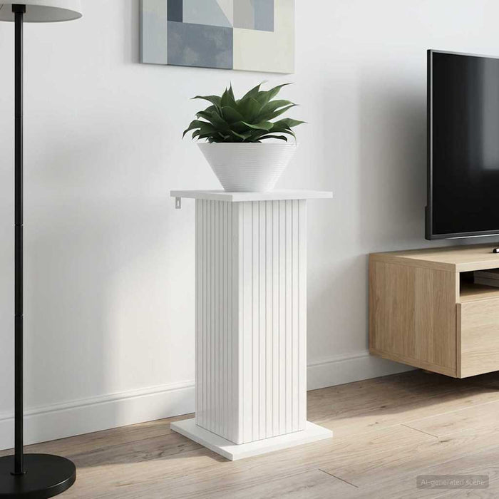 Suport pentru plante 2 pcs Alb foarte lucios Lemn prelucrat - WALTI WALTI