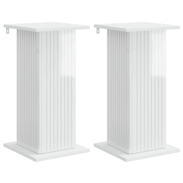 Suport pentru plante 2 pcs Alb foarte lucios Lemn prelucrat - WALTI WALTI