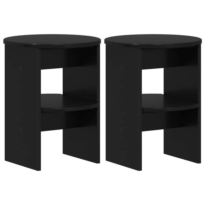 Dulap lateral 2 pcs Negru Ø40 x 50 cm Lemn prelucrat - WALTI WALTI