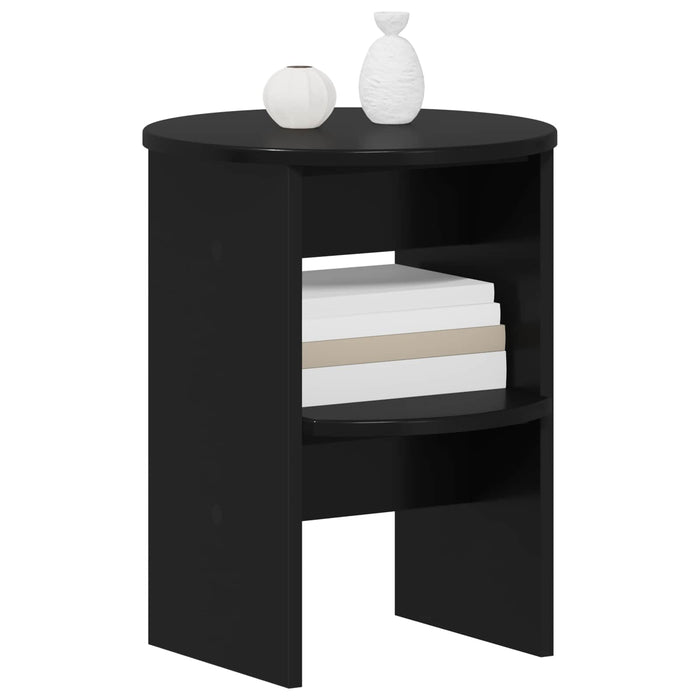 Dulap lateral 2 pcs Negru Ø40 x 50 cm Lemn prelucrat - WALTI WALTI