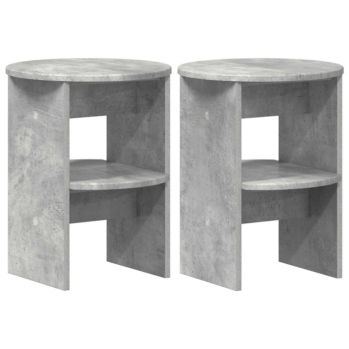 Dulap lateral 2 pcs Gri Beton Ø40 x 50 cm Lemn prelucrat - WALTI WALTI
