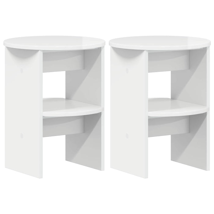 Dulap lateral 2 pcs Alb Lucios Ø40 x 50 cm Lemn prelucrat - WALTI WALTI