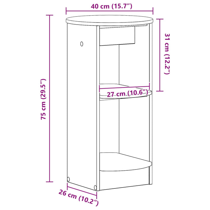 Dulap lateral Lemn vechi 40 x 40 x 75 cm Lemn prelucrat - WALTI WALTI