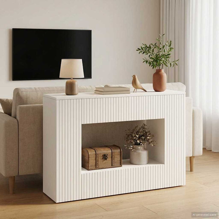Masă de consolă Dungi Alb 101 x 29 x 74 cm Lemn prelucrat - WALTI WALTI