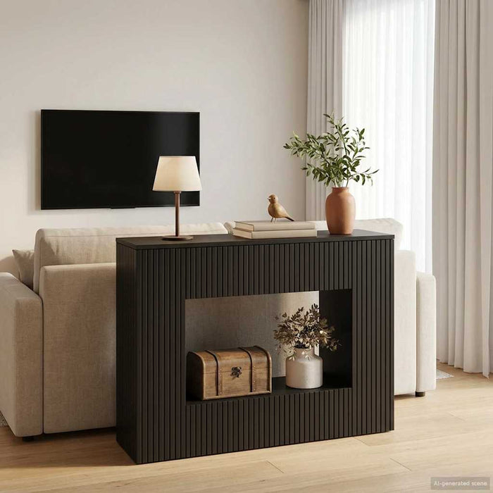 Masă de consolă Dungi Negru 101 x 29 x 74 cm Lemn prelucrat - WALTI WALTI