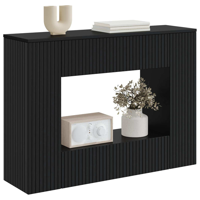 Masă de consolă Dungi Negru 101 x 29 x 74 cm Lemn prelucrat - WALTI WALTI
