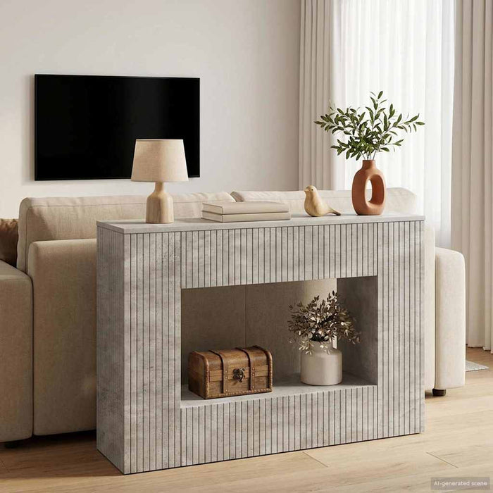 Masă de consolă Dungi Gri Beton 101 x 29 x 74 cm Lemn prelucrat - WALTI WALTI