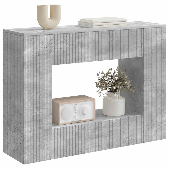 Masă de consolă Dungi Gri Beton 101 x 29 x 74 cm Lemn prelucrat - WALTI WALTI