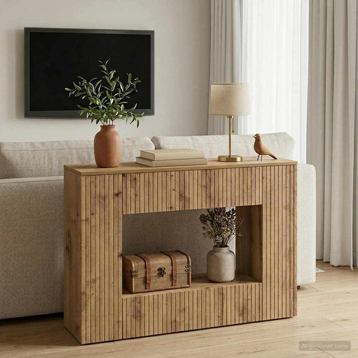 Masă de consolă Dungi Stejar Artizanal 101 x 29 x 74 cm - WALTI WALTI