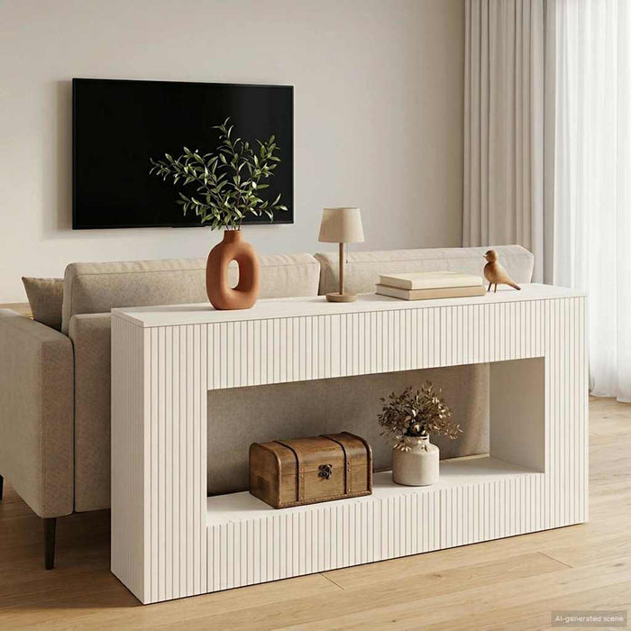 Masă de consolă Dungi Alb 155 x 29 x 74 cm Lemn prelucrat - WALTI WALTI