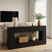 Masă de consolă Dungi Negru 155 x 29 x 74 cm Lemn prelucrat - WALTI WALTI