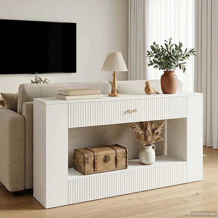 Masă de consolă Alb Lucios 155 x 29 x 74 cm Lemn prelucrat - WALTI WALTI