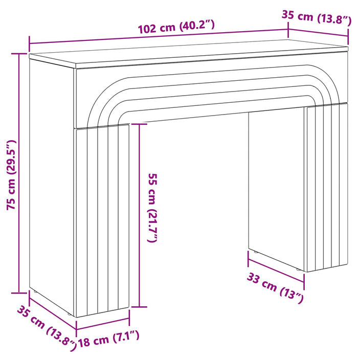 Masă de cafea Sonoma gri 102 x 35 x 75 cm Lemn prelucrat - WALTI WALTI