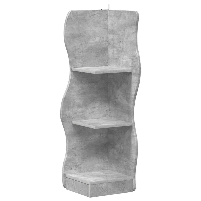 Raft de colț cu raft Gri Beton 34 x 33 x 102 cm Lemn prelucrat - WALTI WALTI