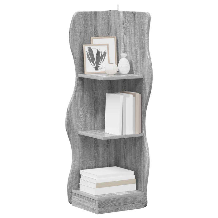 Raft de colț cu raft Sonoma gri 34 x 33 x 102 cm Lemn prelucrat - WALTI WALTI