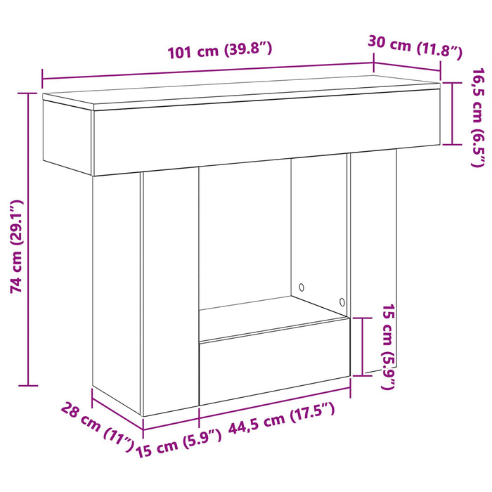 Stejar Sonoma 101 x 30 x 74 cm - WALTI WALTI