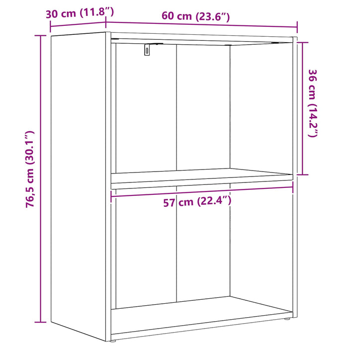 Raft pentru cărți Stejar Negru 60 x 30 x 76.5 cm Lemn compozit - WALTI WALTI