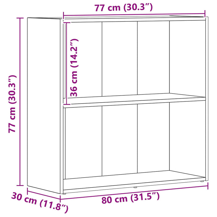 Raft pentru cărți Stejar Negru 60 x 30 x 76.5 cm Lemn compozit - WALTI WALTI