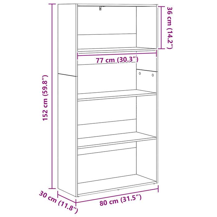 Dulap pentru cărți Stejar Negru 80 x 30 x 151,5 cm - WALTI WALTI