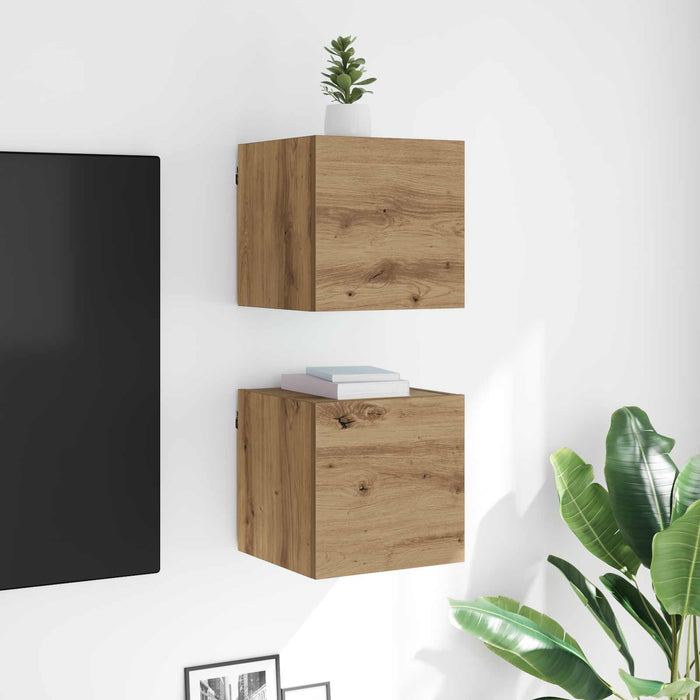 Cabinet TV Stejar Artizanal 30,5 x 30 x 30 cm Lemn compozit - WALTI WALTI