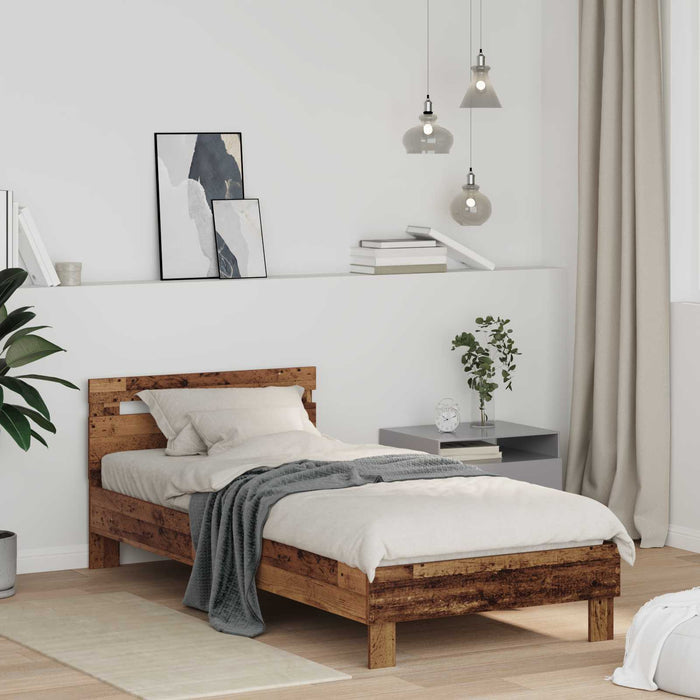 Cadru de pat cu headboard Lemn vechi 75 x 190 cm Lemn compozit - WALTI WALTI