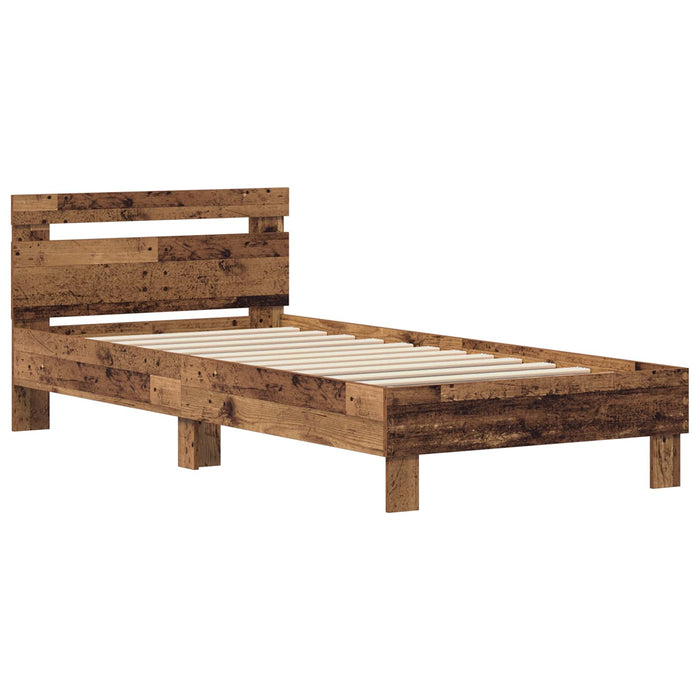 Cadru de pat cu headboard Lemn vechi 75 x 190 cm Lemn compozit - WALTI WALTI