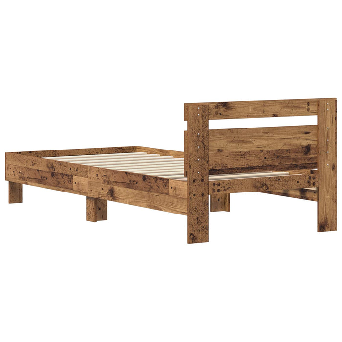 Cadru de pat cu headboard Lemn vechi 75 x 190 cm Lemn compozit - WALTI WALTI