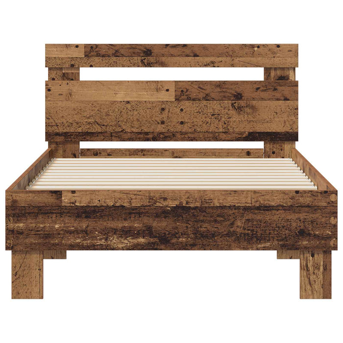 Cadru de pat cu headboard Lemn vechi 75 x 190 cm Lemn compozit - WALTI WALTI
