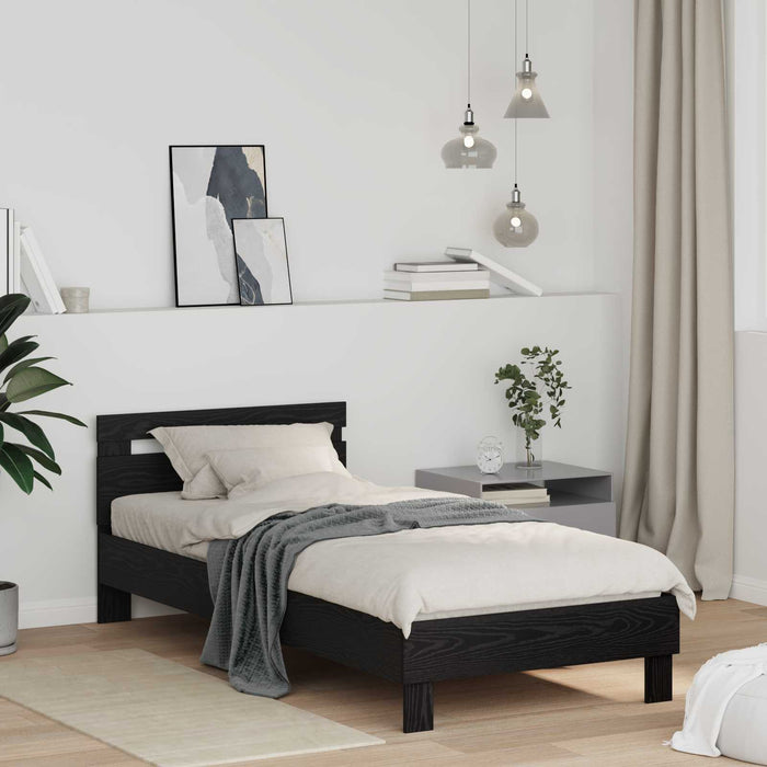 Cadru de pat Stejar Negru 75 x 190 cm Lemn compozit - WALTI WALTI