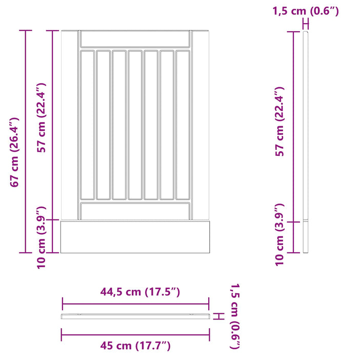 Dulap de bucătărie Stejar Negru 45 x 1,5 x 67 cm Lemn compozit - WALTI WALTI