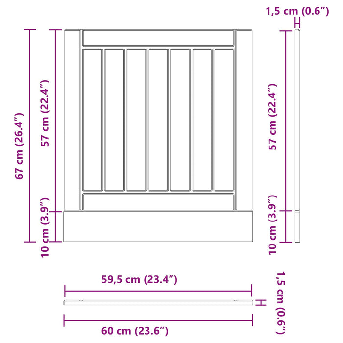Dulap de bucătărie Stejar Negru 60 x 1,5 x 67 cm Lemn compozit - WALTI WALTI